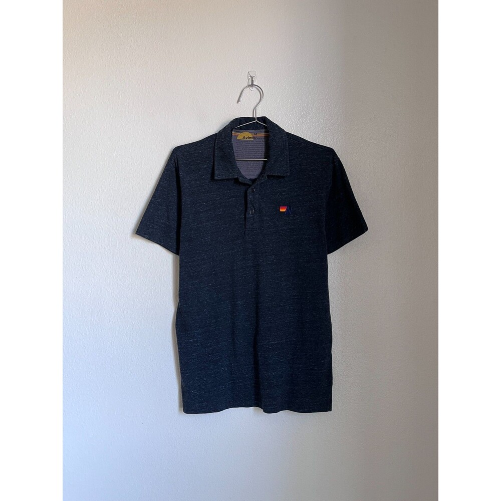 Aviator Nation Men's Polo in Charcoal Size MEDIUM